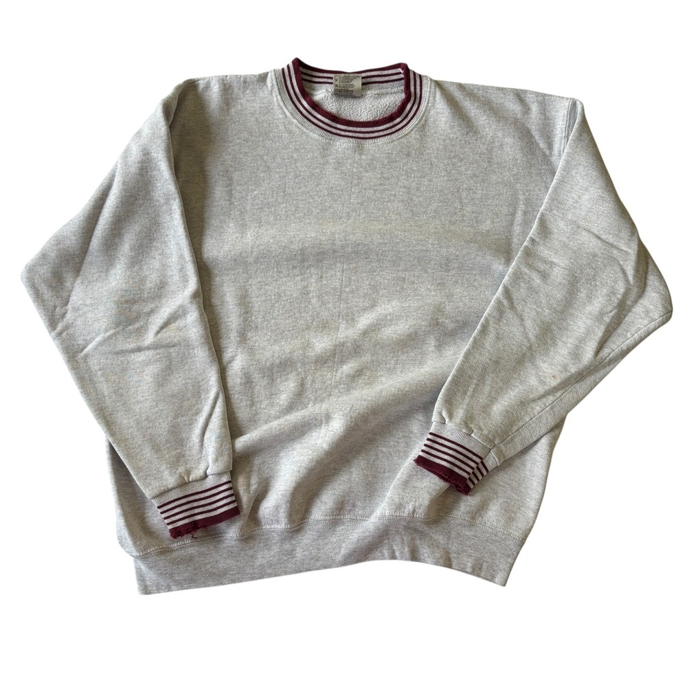 Vintage Oneita‎ Longsleeve Crewneck Pullover XL Sweatshirt Ringer